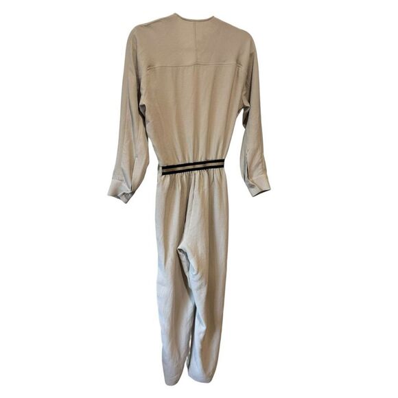 Revolve Brochu Walker Tan Beige Elastic Waist Wrap Front Jumpsuit - Picture 5 of 8